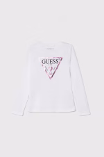 GUESS LS T-SHIRT LOGO WHITE ΜΠΛΟΥΖΑ