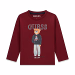 GUESS BEAR LS T-SHIRT RED ΜΠΛΟΥΖΑ