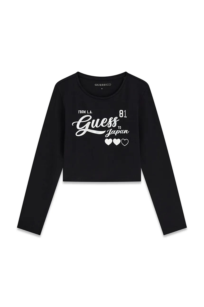 AW26-BUGZZO-99X_F1 GUESS SLIM LS FIT T-SHIRT LOGO BLACK ΜΠΛΟΥΖΑ - Image 1
