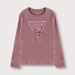 GUESS LS LOGO T-SHIRT ROSE PINK ΜΠΛΟΥΖΑ
