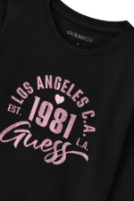 GUESS LS MIDI T-SHIRT LOGO BLACK ΜΠΛΟΥΖΑ - Image 3