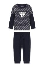 GUESS SET LS ACTIVE NAVY ΜΠΛΟΥΖΑ & ΠΑΝΤΕΛΟΝΙ