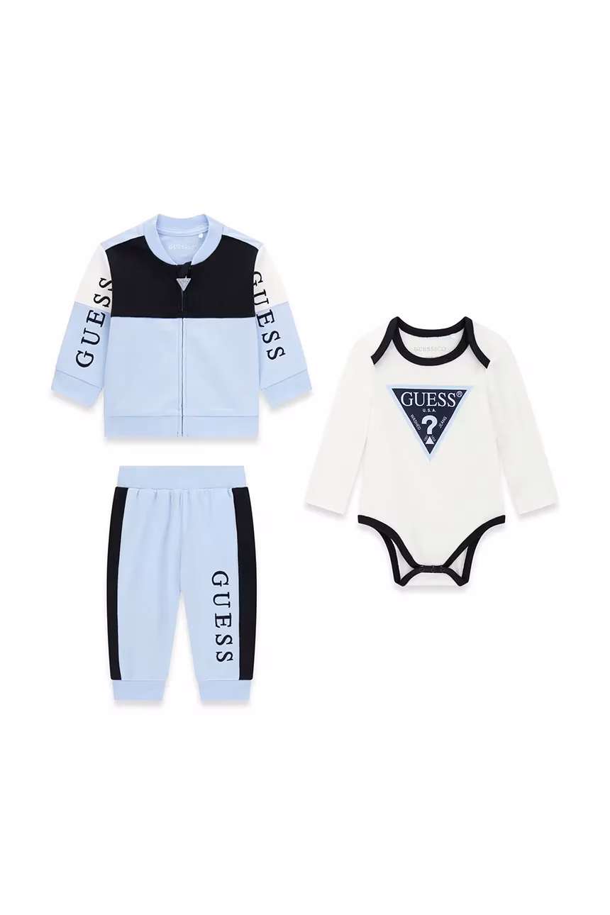 AW26-DKKZY2-05X_F1 (1) GUESS BABY SET LS ACTIVE BLUE ΖΑΚΕΤΑ, ΠΑΝΤΕΛΟΝΙ & ΚΟΡΜΑΚΙ - Image 1