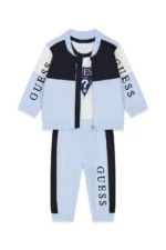 GUESS BABY SET LS ACTIVE BLUE ΖΑΚΕΤΑ, ΠΑΝΤΕΛΟΝΙ & ΚΟΡΜΑΚΙ - Image 2