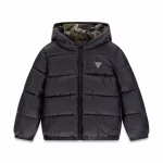 GUESS HOODED PUFFER BLACK ΚΑΠΙΤΟΝΕ ΜΠΟΥΦΑΝ