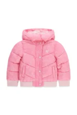 GUESS HOODED PUFFER PADDED PINK ΚΑΠΙΤΟΝΕ ΜΠΟΥΦΑΝ