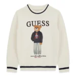 GUESS BEAR LS SWEATER BEIGE ΠΟΥΛΟΒΕΡ