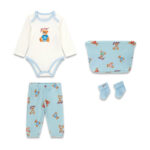 GUESS BABY SET LS BLUE ΠΑΝΤΕΛΟΝΙ, ΚΟΡΜΑΚΙ, ΝΕΣΕΣΕΡ & ΚΑΛΤΣΕΣ