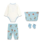 GUESS BABY SET LS BLUE ΠΑΝΤΕΛΟΝΙ, ΚΟΡΜΑΚΙ, ΝΕΣΕΣΕΡ & ΚΑΛΤΣΕΣ - Image 2