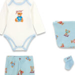 GUESS BABY SET LS BLUE ΠΑΝΤΕΛΟΝΙ, ΚΟΡΜΑΚΙ, ΝΕΣΕΣΕΡ & ΚΑΛΤΣΕΣ - Image 3