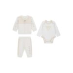 GUESS BABY SET LS ACTIVE BEIGE ΖΑΚΕΤΑ, ΠΑΝΤΕΛΟΝΙ & ΚΟΡΜΑΚΙ