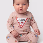 GUESS BABY INTERLOCK OVERALL PINK ΦΟΡΜΑΚΙ