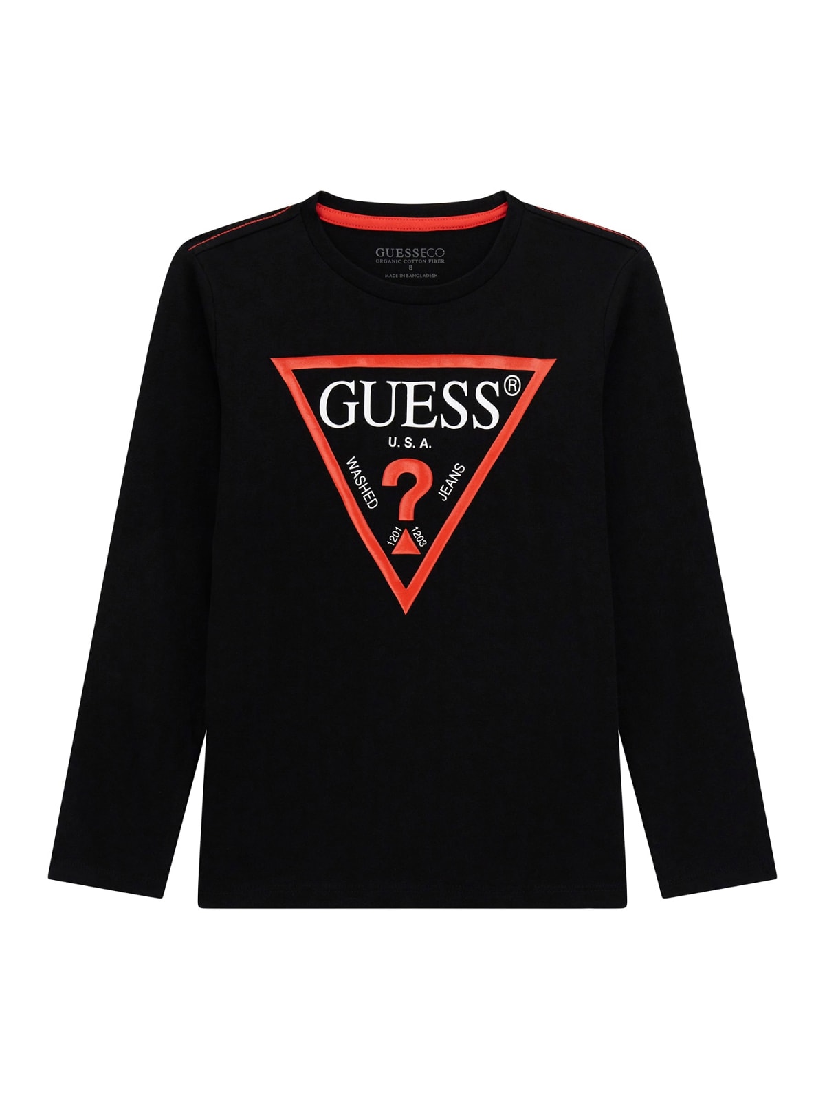 L84I29_K8HM0_JBLK_3 GUESS T-SHIRT BLACK ΜΠΛΟΥΖΑ ΜΑΚΡΥΜΑΝΙΚΟ - Image 1
