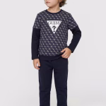 GUESS SET LS ACTIVE NAVY ΜΠΛΟΥΖΑ & ΠΑΝΤΕΛΟΝΙ