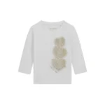 GUESS LS T-SHIRT LOGO HEART WHITE ΜΠΛΟΥΖΑ