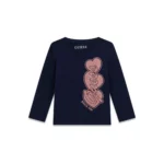 GUESS LS T-SHIRT LOGO HEART NAVY ΜΠΛΟΥΖΑ