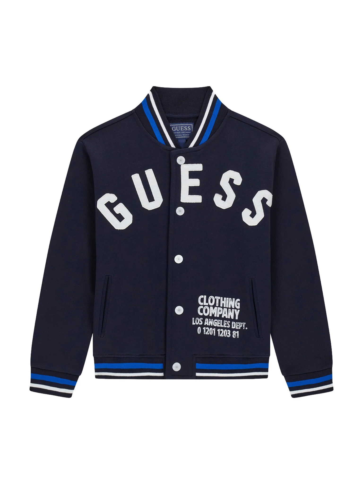 guess-mplouza-l6yq03-k4013-skouro-mple-regular-fit-0000306141834 GUESS LS ACTIVE BLUE ΦΟΥΤΕΡ ΖΑΚΕΤΑ - Image 1