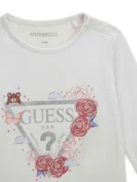 GUESS LS T-SHIRT LOGO WHITE ΜΠΛΟΥΖΑ - Image 3