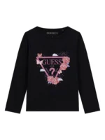 GUESS LS T-SHIRT LOGO BLACK ΜΠΛΟΥΖΑ