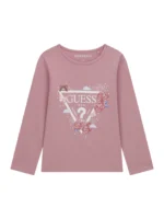 GUESS LS T-SHIRT LOGO PINK ΜΠΛΟΥΖΑ