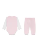 GUESS BABY SET LOGO PINK ΠΑΝΤΕΛΟΝΙ & ΚΟΡΜΑΚΙ - Image 2