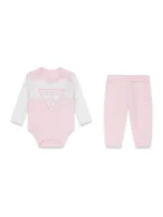 GUESS BABY SET LOGO PINK ΠΑΝΤΕΛΟΝΙ & ΚΟΡΜΑΚΙ
