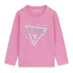 GUESS LS T-SHIRT LOGO PINK ΜΠΛΟΥΖΑ