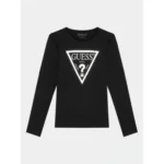 GUESS LS T-SHIRT LOGO BLACK ΜΠΛΟΥΖΑ - Image 2