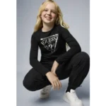 GUESS LS T-SHIRT LOGO BLACK ΜΠΛΟΥΖΑ - Image 5