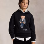 POLO RALPH LAUREN BEAR HOODED BLACK FLEECE ΦΟΥΤΕΡ